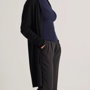 Quince Black Long Cardigan